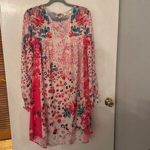 Umgee Pink Floral Mini Dress